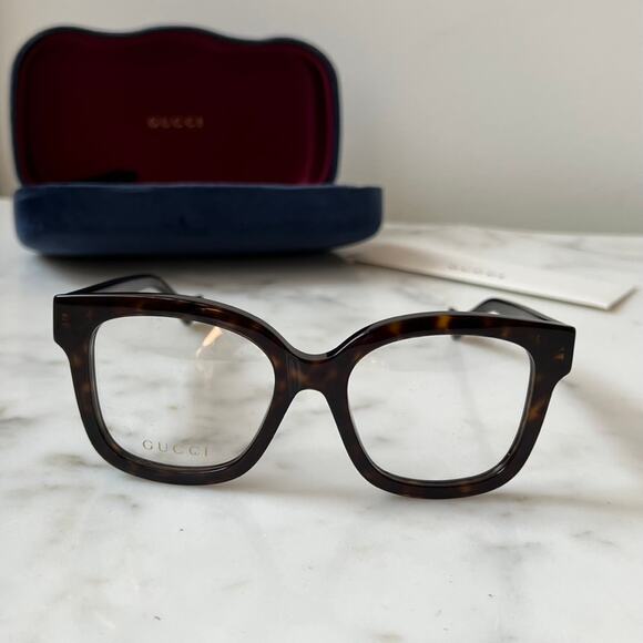 NEW Gucci GG1258O Brown Oversized Square Eyeglasses Frames - Picture 6 of 8